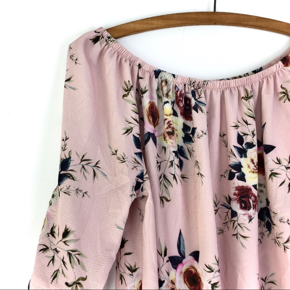 Blush Pink & Floral Blouse by Charlie B - Picture 4 of 7